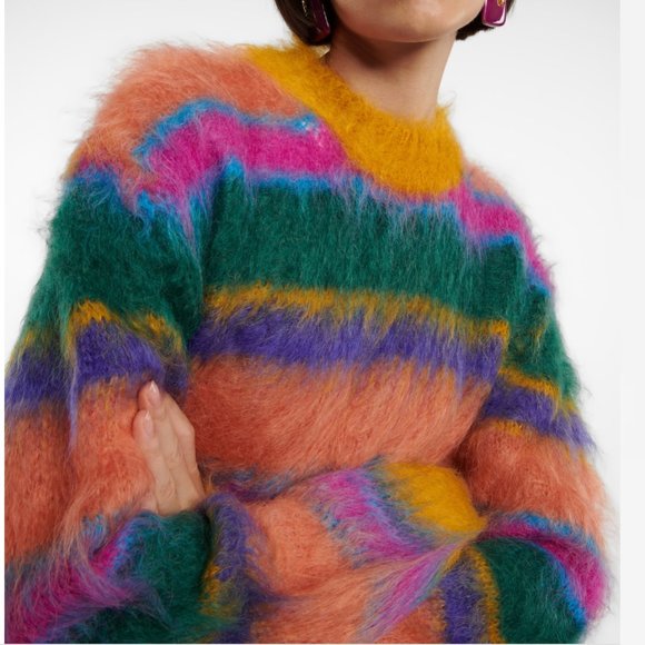 [NWT] Marni Striped Brushed Mohair-Blend Sweater (IT 38, US 2) - Picture 7 of 12